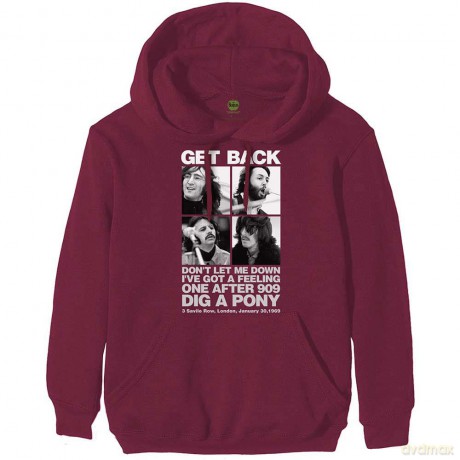 The Beatles: Unisex Pullover Hoodie: 3 Savile Row (Maroon Red) (XX-Large)