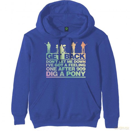The Beatles: Unisex Pullover Hoodie: Get Back Gradient (Royal Blue) (Medium)