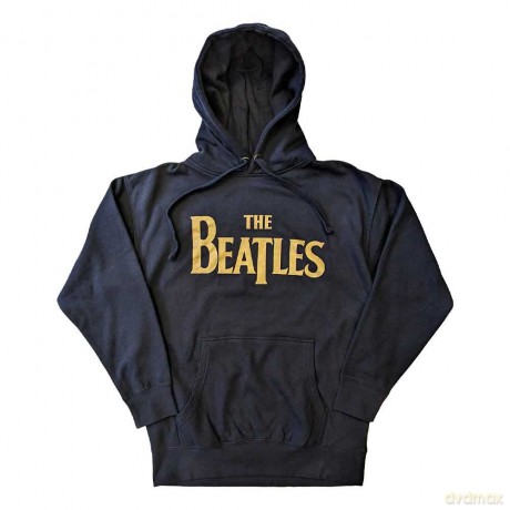 The Beatles: Unisex Pullover Hoodie: Gold Drop T Logo (Navy Blue) (Large)