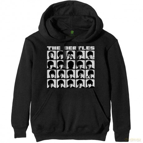 The Beatles: Unisex Pullover Hoodie: Hard Days Night Faces Mono (Medium)