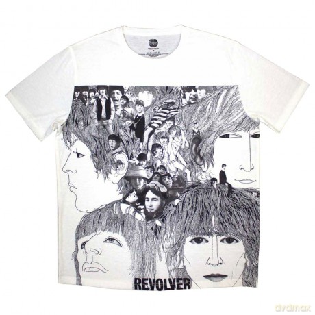 The Beatles: Unisex Sublimation T-Shirt: Revolver (White) (Small)
