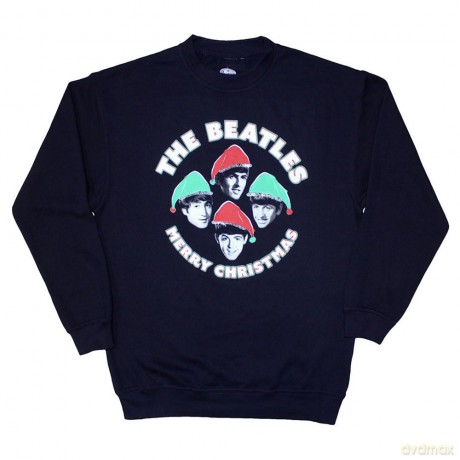 The Beatles: Unisex Sweatshirt: Xmas Hats (Navy Blue) (Small)