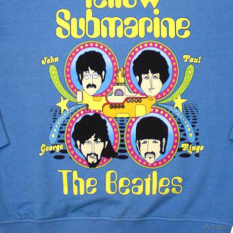 The Beatles: Unisex Sweatshirt: Yellow Submarine Heads In Circles (Blue) (Small)