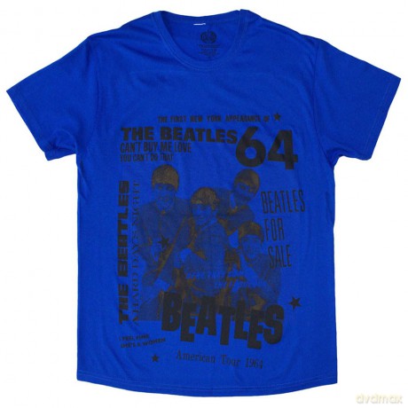 The Beatles: Unisex T-Shirt: 1964 (Blue) (Small)