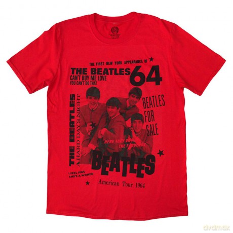 The Beatles: Unisex T-Shirt: 1964 (Red) (Large)