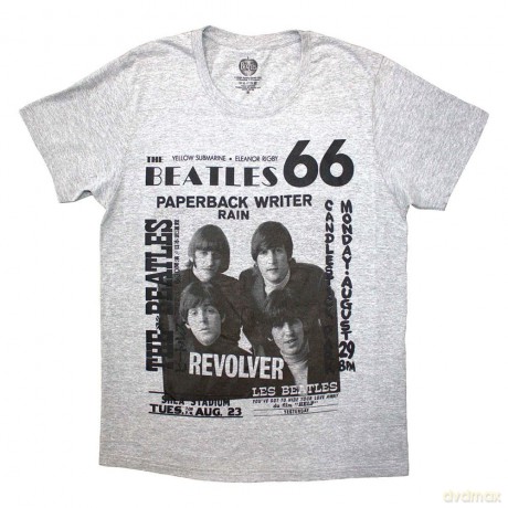 The Beatles: Unisex T-Shirt: 1966 (Grey) (Large)