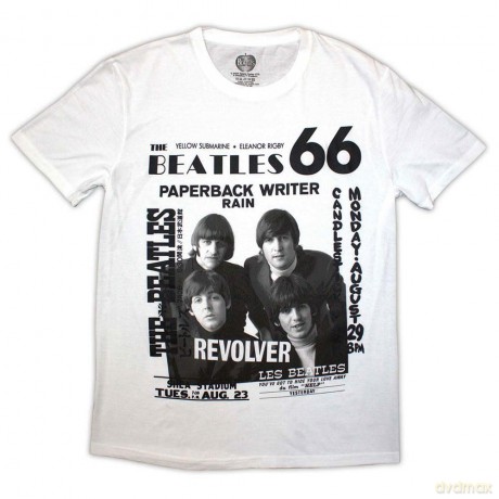 The Beatles: Unisex T-Shirt: 1966 (White) (Medium)