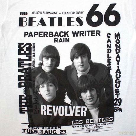 The Beatles: Unisex T-Shirt: 1966 (White) (Medium)