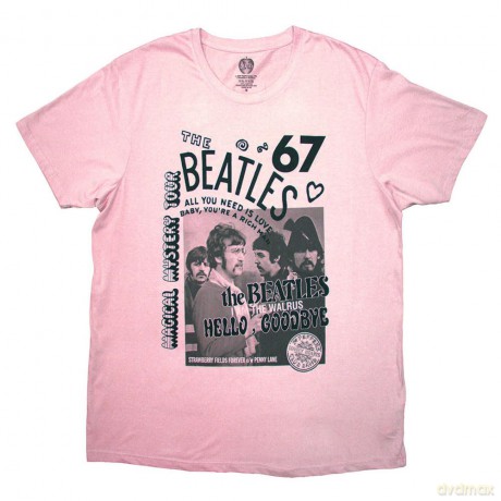The Beatles: Unisex T-Shirt: 1967 (Pink) (Large)