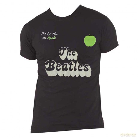 The Beatles: Unisex T-Shirt: 70s Logo & Years (Black) (Back Print) (Medium)