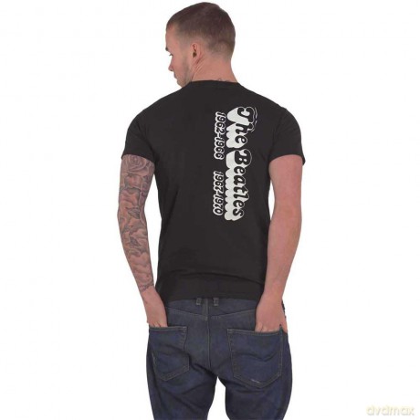 The Beatles: Unisex T-Shirt: 70s Logo & Years (Black) (Back Print) (Medium)