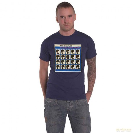 The Beatles: Unisex T-Shirt: A Hard Day's Night Album Cover (Denim Blue) (Medium)