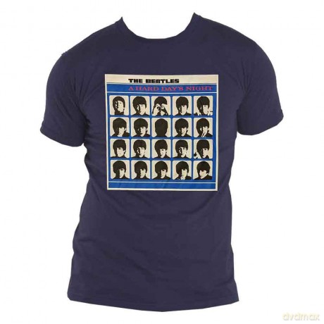 The Beatles: Unisex T-Shirt: A Hard Day's Night Album Cover (Denim Blue) (X-Large)
