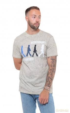 The Beatles: Unisex T-Shirt: Abbey Road Colours (Grey) (Wash Collection) (Large)