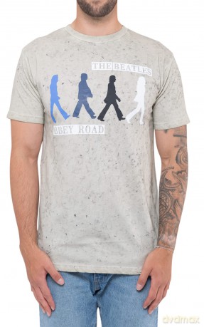 The Beatles: Unisex T-Shirt: Abbey Road Colours (Grey) (Wash Collection) (Large)