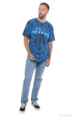 The Beatles: Unisex T-Shirt: Abbey Road Crossing Gradient (Blue) (Wash Collection) (Medium)