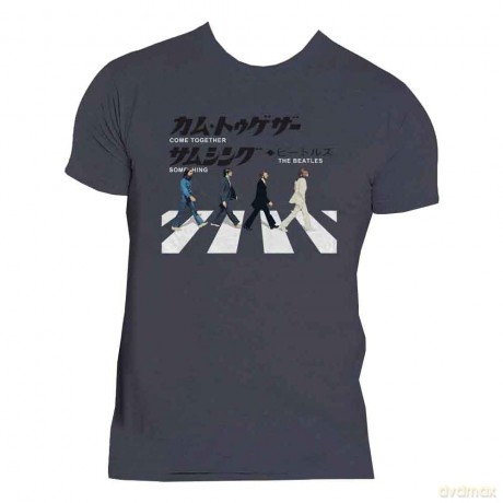 The Beatles: Unisex T-Shirt: Abbey Road Japanese (Heather Grey) (Small)