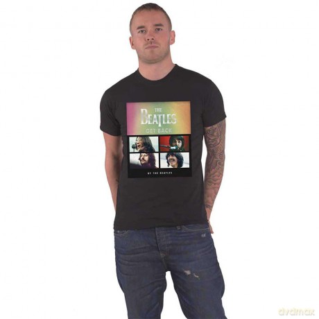 The Beatles: Unisex T-Shirt: Album Faces Gradient Silver Printing (Black) (Embellished) (Medium)