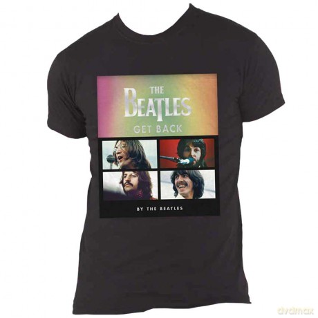 The Beatles: Unisex T-Shirt: Album Faces Gradient Silver Printing (Black) (Embellished) (Medium)