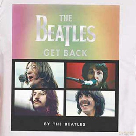 The Beatles: Unisex T-Shirt: Album Faces Gradient Silver Printing (White) (Embellished) (Large)