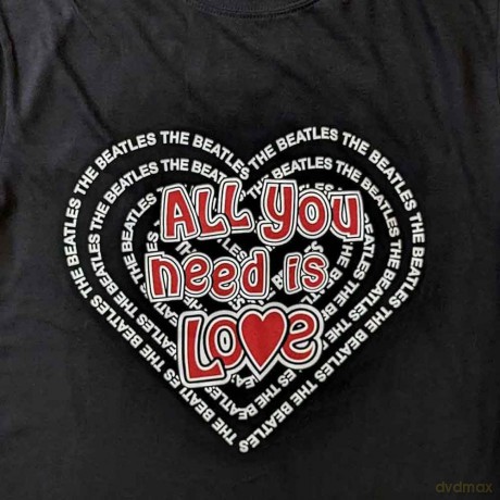 The Beatles: Unisex T-Shirt: All You Need Is Love Heart (Black) (Small)