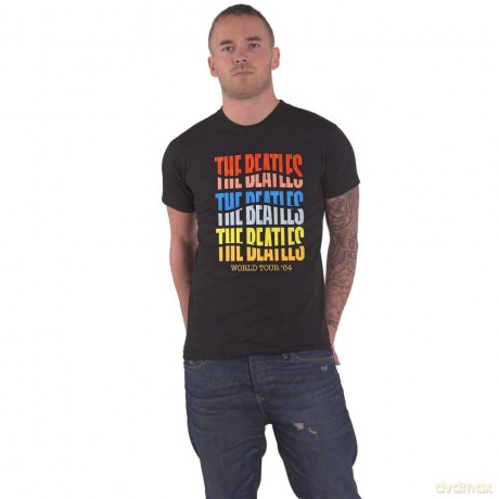 The Beatles: Unisex T-Shirt: Colour Wave (Black) (Small)