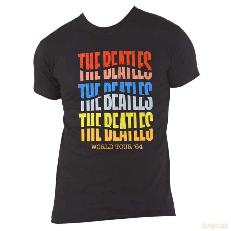 The Beatles: Unisex T-Shirt: Colour Wave (Black) (Small)
