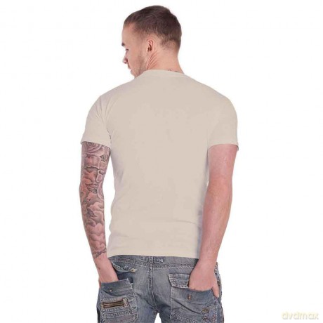 The Beatles: Unisex T-Shirt: Drop T Embroidered (Sand) (Embellished) (Small)
