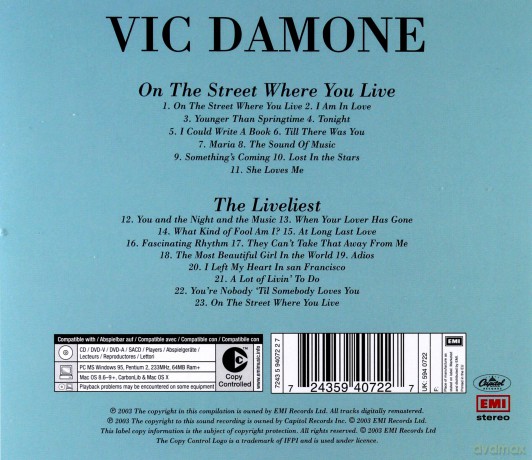 Vic Damone: On The Street Where You Live/The Livelie [CD]