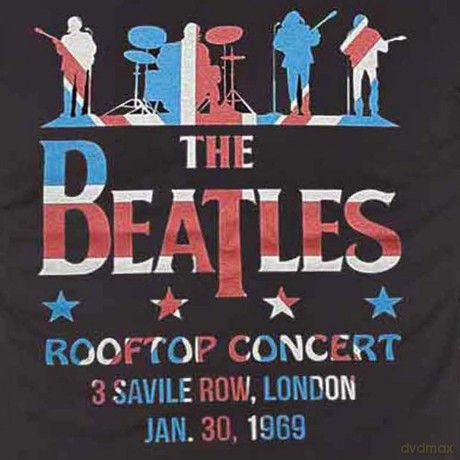 The Beatles: Unisex T-Shirt: Drop T Rooftop Flag (Black) (Medium)
