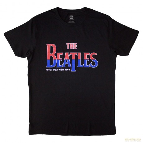 The Beatles: Unisex T-Shirt: First USA Visit (Black) (X-Large)