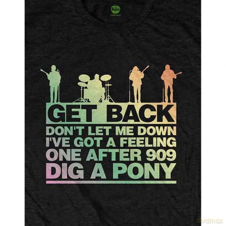 The Beatles: Unisex T-Shirt: Get Back Gradient (Black) (XX-Large)