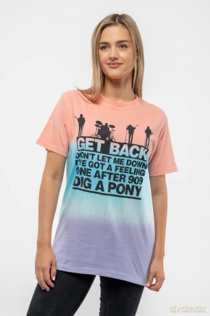 The Beatles: Unisex T-Shirt: Get Back Gradient (Multicolour) (Wash Collection) (Large)