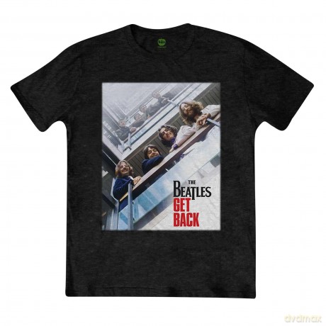 The Beatles: Unisex T-Shirt: Get Back Poster (Black) (Small)
