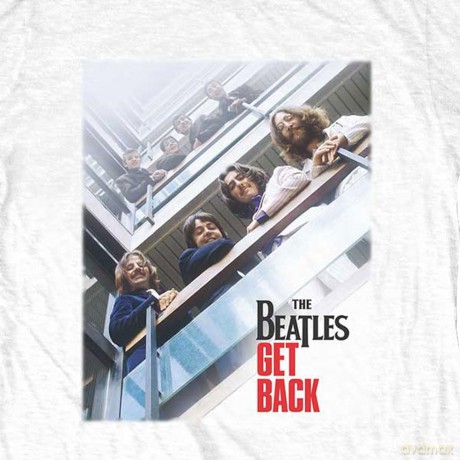 The Beatles: Unisex T-Shirt: Get Back Poster (White) (Large)