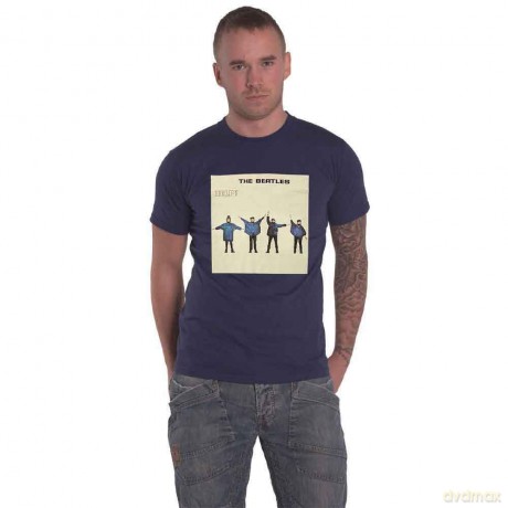 The Beatles: Unisex T-Shirt: HELP! Album Cover (Navy Blue) (Medium)