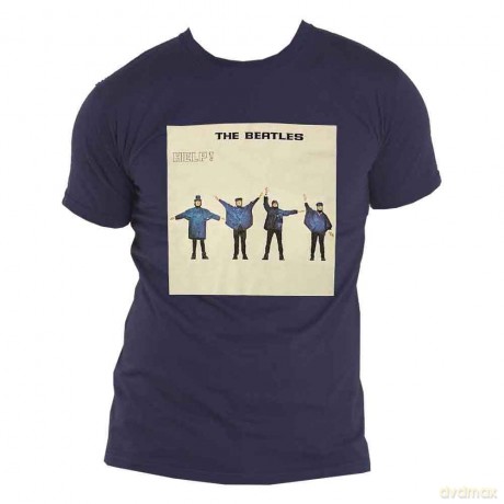 The Beatles: Unisex T-Shirt: HELP! Album Cover (Navy Blue) (Medium)