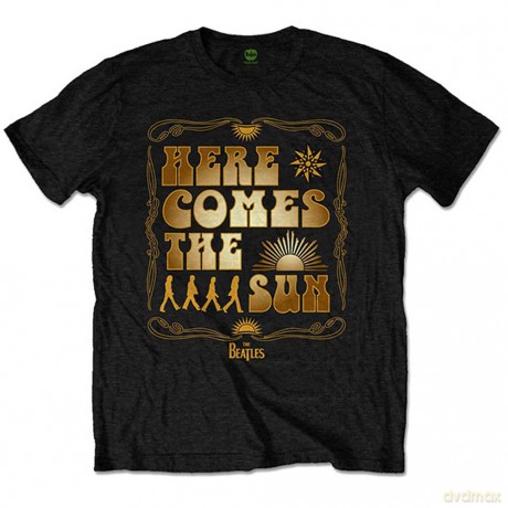 The Beatles: Unisex T-Shirt: Here Comes The Sun (Black) (Back Print) (Large)