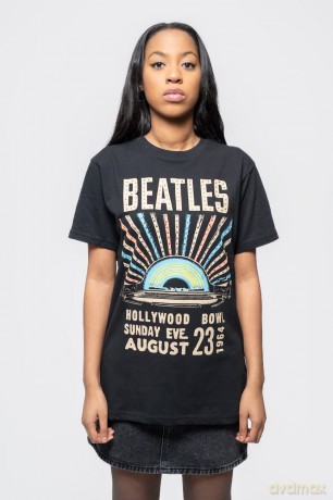 The Beatles: Unisex T-Shirt: Hollywood Bowl Crystals (Black) (Embellished) (Medium)