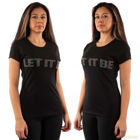 The Beatles: Unisex T-Shirt: Let It Be Crystals (Black) (Embellished) (XX-Large)