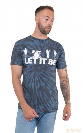 The Beatles: Unisex T-Shirt: Let It Be Silhouette (Black) (Wash Collection) (Large)