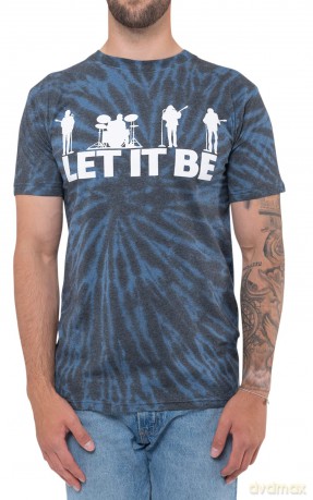 The Beatles: Unisex T-Shirt: Let It Be Silhouette (Black) (Wash Collection) (Large)