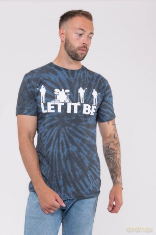 The Beatles: Unisex T-Shirt: Let It Be Silhouette (Black) (Wash Collection) (Small)