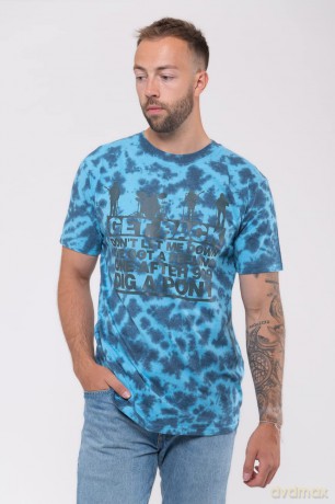 The Beatles: Unisex T-Shirt: Let It Be Songs (Dip-Dye On Light Blue) (Wash Collection) (Medium)