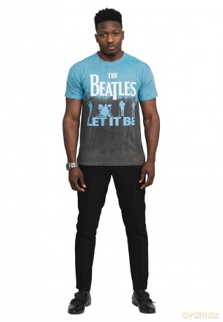The Beatles: Unisex T-Shirt: Let It Be Split (Blue) (Wash Collection) (X-Large)