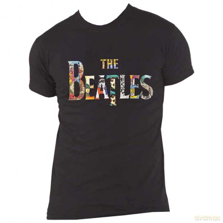 The Beatles: Unisex T-Shirt: Logo Treatment (Black) (Large)