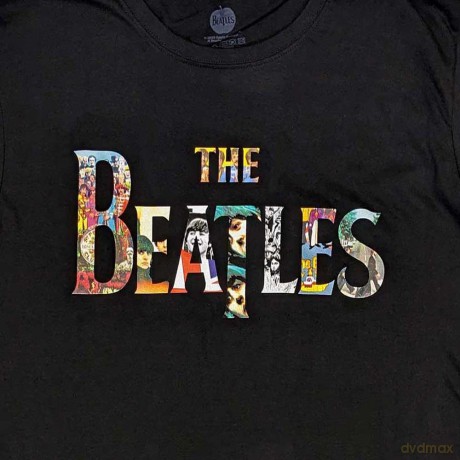The Beatles: Unisex T-Shirt: Logo Treatment (Black) (Large)