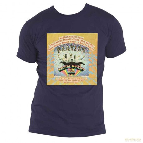 The Beatles: Unisex T-Shirt: Magical Mystery Tour Album Cover (Navy Blue) (Medium)