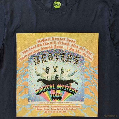 The Beatles: Unisex T-Shirt: Magical Mystery Tour Album Cover (Navy Blue) (Medium)