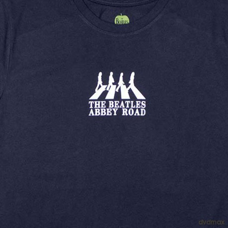 The Beatles: Unisex T-Shirt: Mini Abbey Road Crossing Silhouette (Navy Blue) (X-Large)